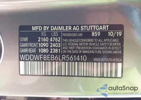 2020 Mercedes-Benz C 300 4Matic из США, поврежденный, VIN WDDWF8EB6LR561410